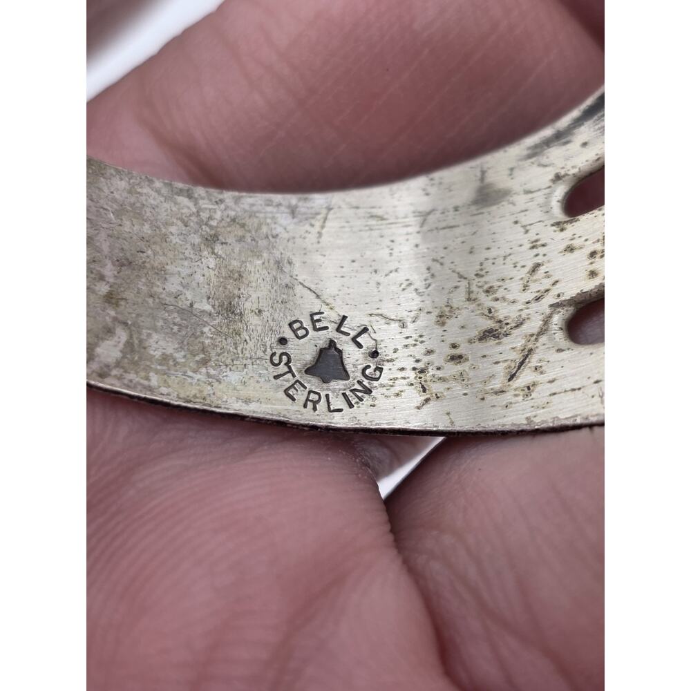Vintage Singed BELL TRADING POST Sterling Silver Turquoise Cuff - Picture 6 of 15